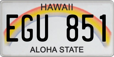 HI license plate EGU851