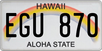 HI license plate EGU870
