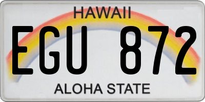HI license plate EGU872