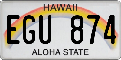 HI license plate EGU874