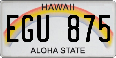 HI license plate EGU875