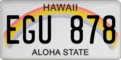 HI license plate EGU878