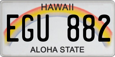 HI license plate EGU882