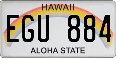HI license plate EGU884
