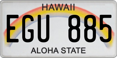 HI license plate EGU885