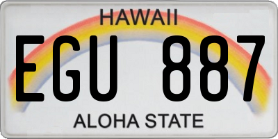 HI license plate EGU887