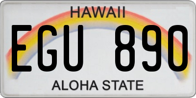 HI license plate EGU890