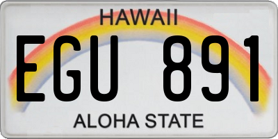 HI license plate EGU891