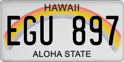 HI license plate EGU897