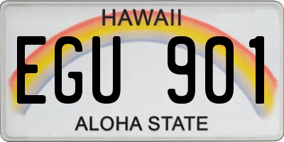 HI license plate EGU901