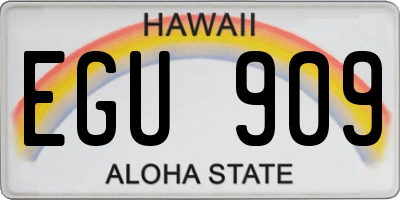 HI license plate EGU909
