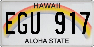 HI license plate EGU917