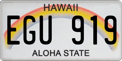 HI license plate EGU919