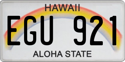 HI license plate EGU921