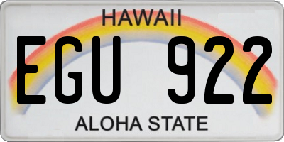 HI license plate EGU922