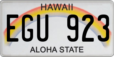 HI license plate EGU923