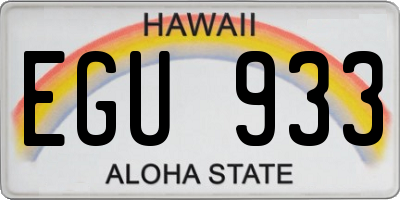 HI license plate EGU933