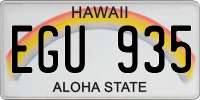HI license plate EGU935