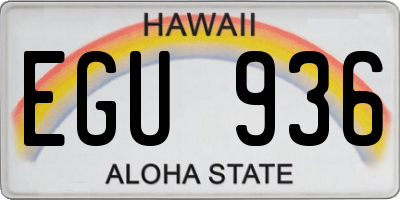 HI license plate EGU936