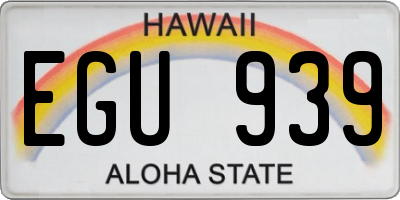 HI license plate EGU939