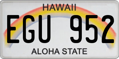 HI license plate EGU952