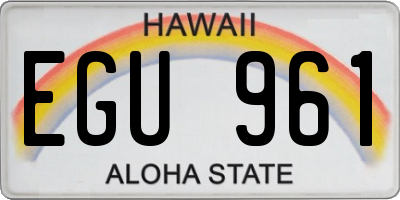 HI license plate EGU961