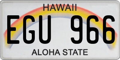 HI license plate EGU966