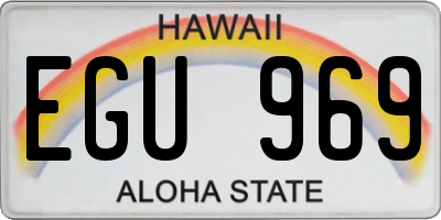 HI license plate EGU969