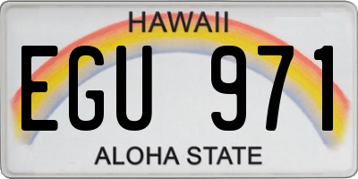 HI license plate EGU971