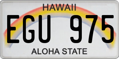 HI license plate EGU975