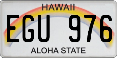 HI license plate EGU976