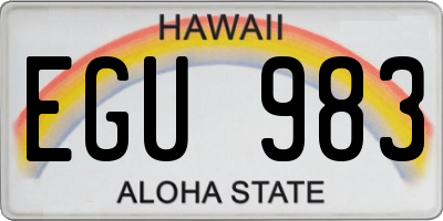 HI license plate EGU983
