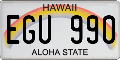 HI license plate EGU990