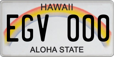 HI license plate EGV000