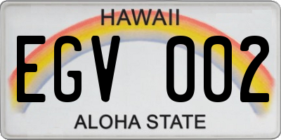 HI license plate EGV002