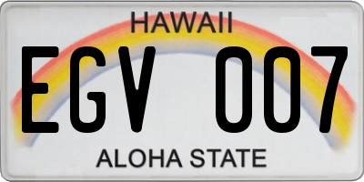 HI license plate EGV007