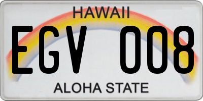 HI license plate EGV008