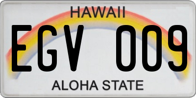 HI license plate EGV009