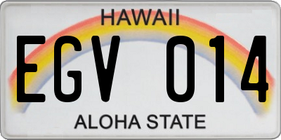 HI license plate EGV014