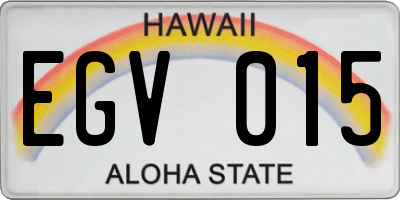 HI license plate EGV015