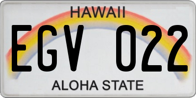 HI license plate EGV022