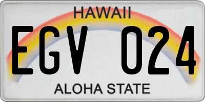 HI license plate EGV024