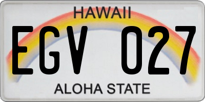 HI license plate EGV027