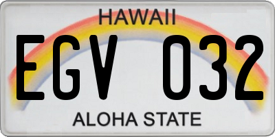 HI license plate EGV032