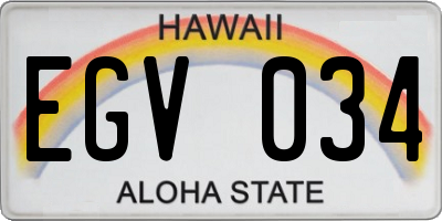 HI license plate EGV034