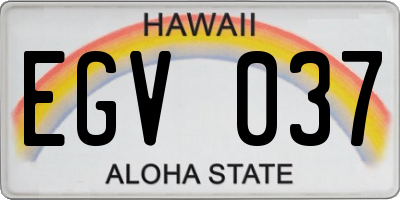 HI license plate EGV037
