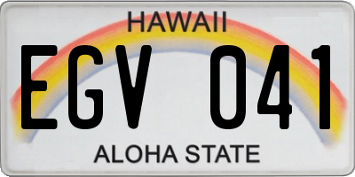 HI license plate EGV041