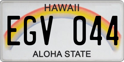HI license plate EGV044