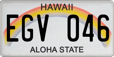 HI license plate EGV046