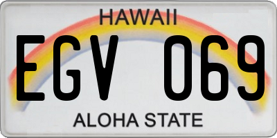 HI license plate EGV069